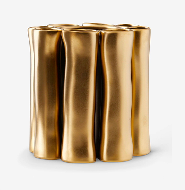 Vescovi Matte Gold Abstract Modern Vase